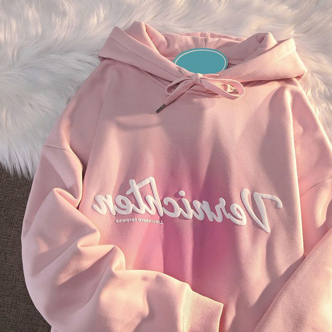 여성 후드 맨투맨 코트 빅사이즈 긴팔 그러데이션 커플 가을 겨울