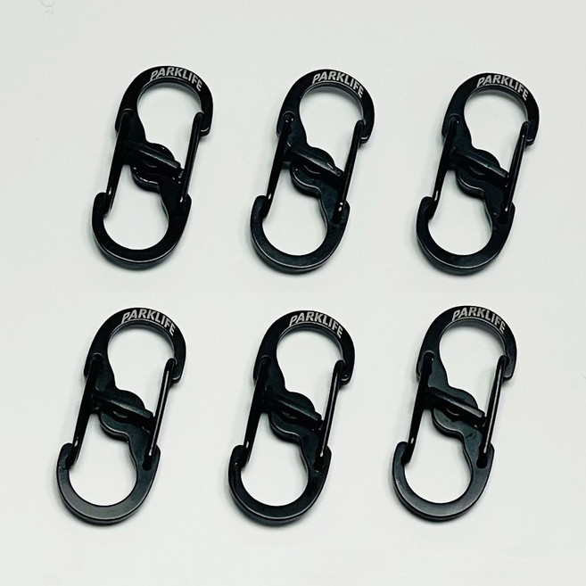 파크라이프 마이크로락 스텐 고강도 양방향 초미니 카라비너 도난방지 잠금장치 블랙 6P, 6개, 블랙6개