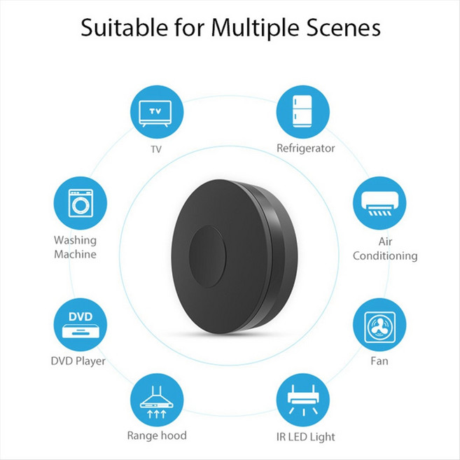 Tuya Smart Wi -Fi RF IR 에어컨을위한 원격 제어 홈 모든 TV LG TV 지원 Alexa Google Home, 검은색
