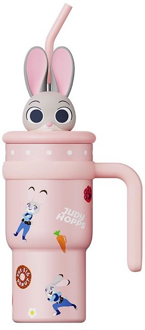 MINISO 차량용 오피스 손잡이 빨대 대용량 스테인리스 보온병 텀블러 700ml, 5. 주디