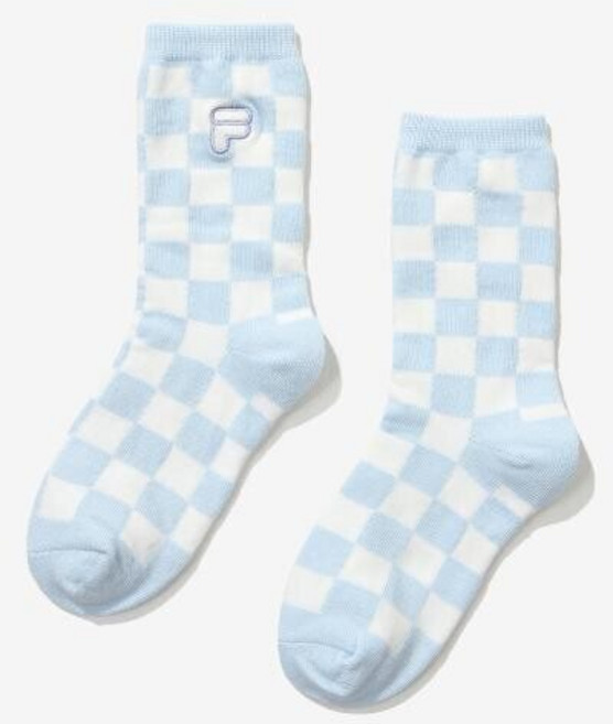 휠라키즈 Girls 체커보드 장목양말_ (FK3SCG1005X_LBU)