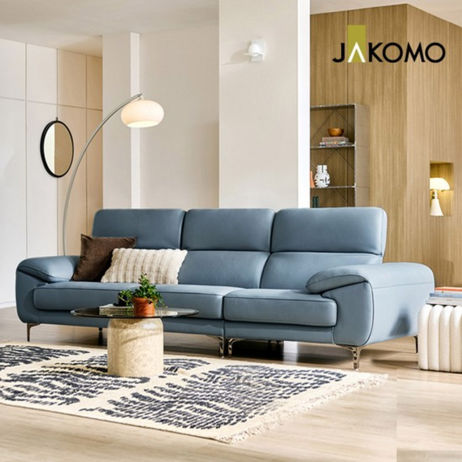 라미에르 3.5인 기능성 비텔로 통가죽 슈렁큰 천연면피 소가죽 소파, 블랙