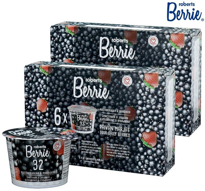 로버츠베리에 야생 블랙커런트&스트로베리 1box(100ml x 6팩), 12개, 100ml