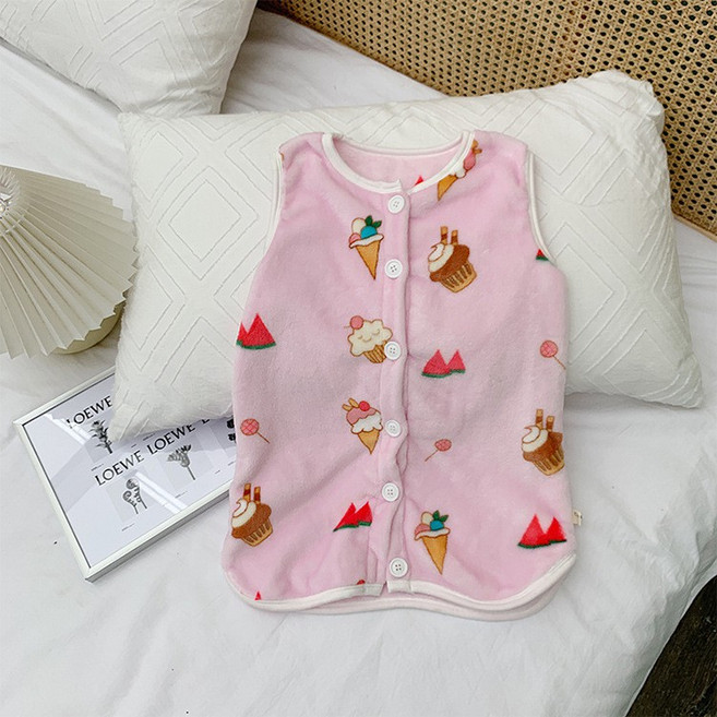 Baby Studio 兒童法蘭絨保暖馬甲睡衣