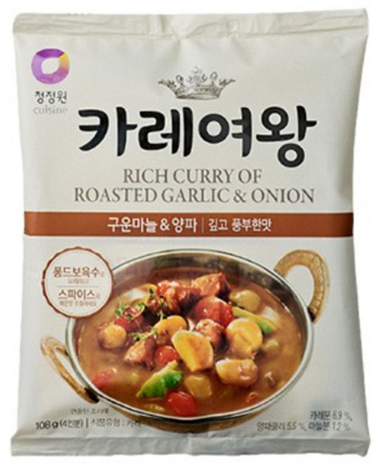 청정원 카레여왕 구운마늘&양파 분말, 108g