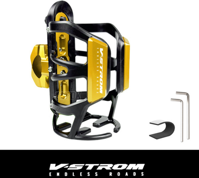 스즈키 V-Strom DL1050 DL1000 DL800 DL650 DL250 VStrom 오토바이 음료 병 홀더 케이지 워터 컵 홀더 액세서리, [06] Gold-V-Strom-2