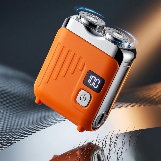 회전식 더블 링 전동 면도기 주황색 방수 휴대용범블비면도기, 108 블랙
