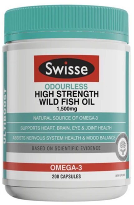 스위스 냄새없는 고농축 피쉬오일 1500mg 200정, 1개 - 쿠팡