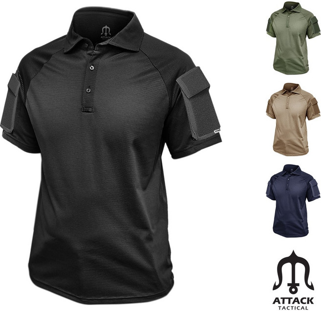 어택존 기능성 폴로 컴뱃 셔츠 국내생산 전술 택티컬 바이크 소방 특전 밀리터리 카라 반팔 티
