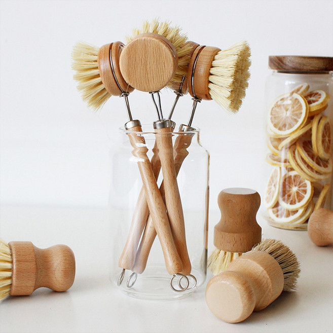 [1+1] 정직한솔 사이잘삼 자연유래 우드 세척솔 타입2종, 1세트, 팟브러쉬 1P+롱브러쉬 1P