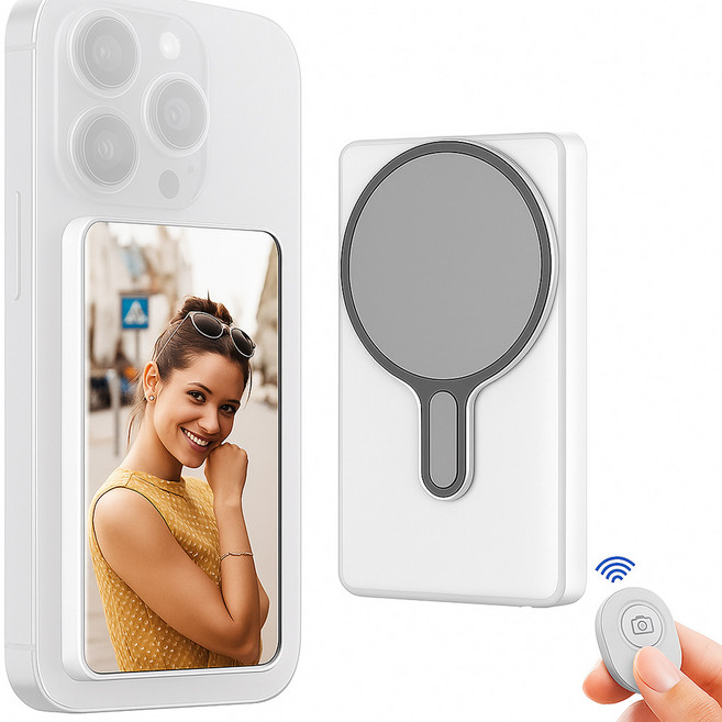 프리라이프 셀카 모니터 셀카미러링모니터 후면셀카모니터 무선 셀카 모니터, 흰색, 1개