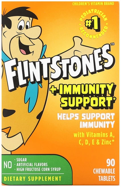 Flintstones 어린이용 종합비타민 면역력 강화 효과 츄어블 90정, Flintstones어린이용종합비타민면역력강화효과츄어블, 1개 - 쿠팡