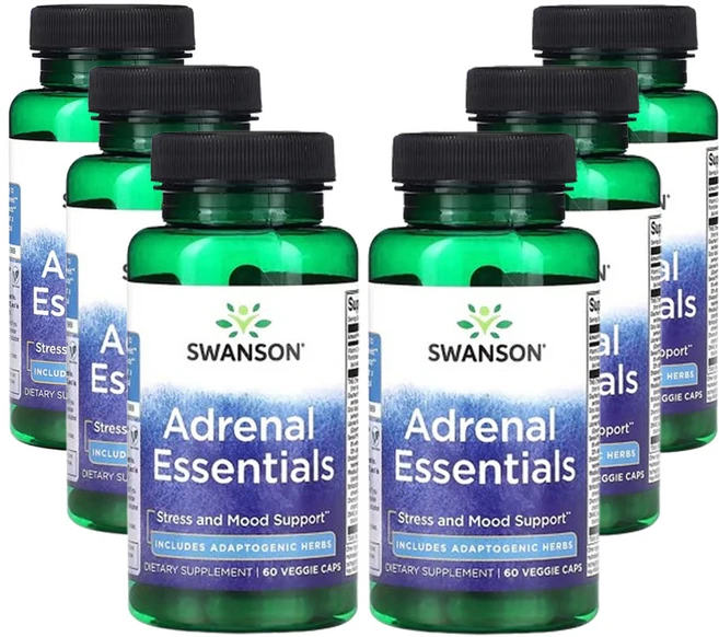 스완슨 부신 필수 영양소 60베지캡슐, 6개, 60정 - 쿠팡