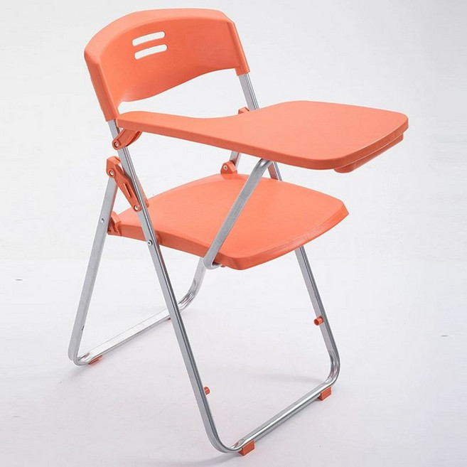 접이식 의자 책상 수강 학교 회의 세미나실 세미나 일체형 사무실 강의실, 1인용, 오렌지 필기판 포함