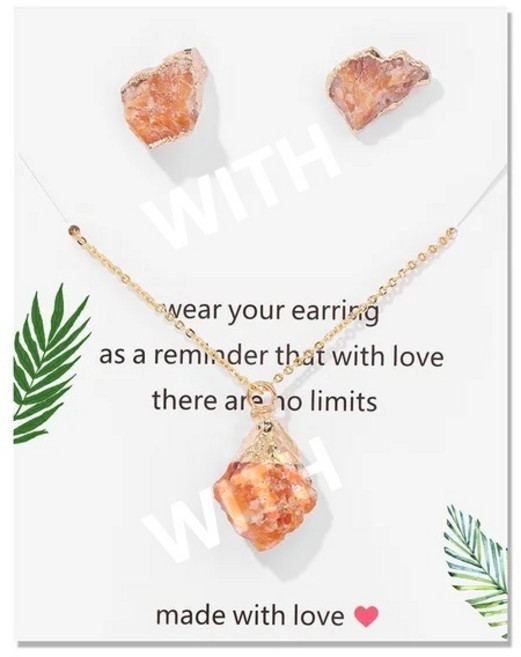 천연 스톤 펜던트 목걸이 로즈 핑크 쿼츠 자수정 남녀공용