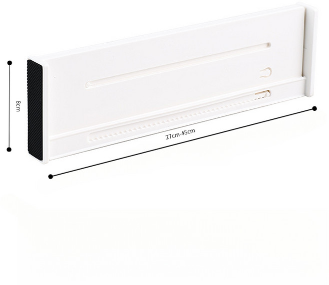 서랍 칸막이 길이 조절 가능 효율적으로 서랍 공간을 분리하여, 흰색, 1개