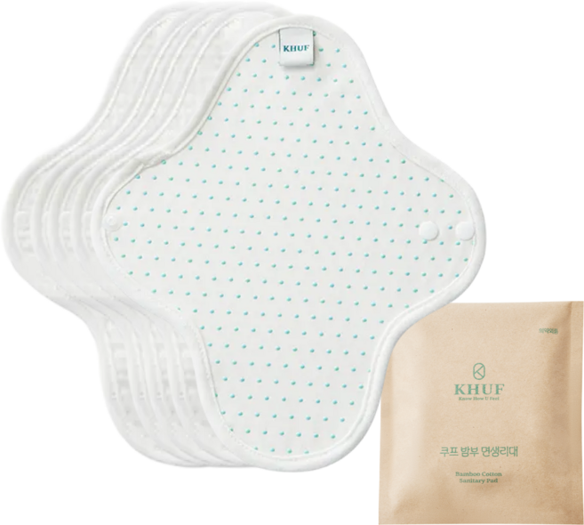 쿠프 프리미엄 유기농 밤부 면생리대 민트, 5개, 1개입, 소형