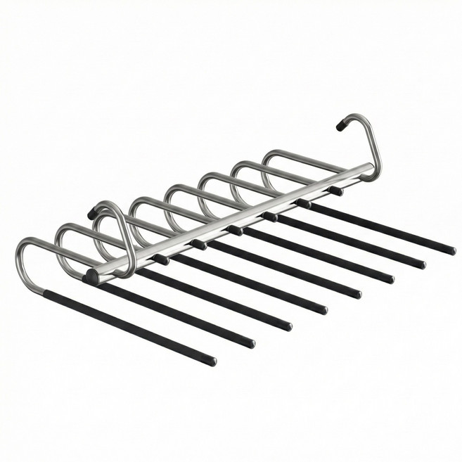 ENNUFO 올스텐 8단 접이식 논슬립 바지걸이 공간활용 2WAY, 1개, 블랙