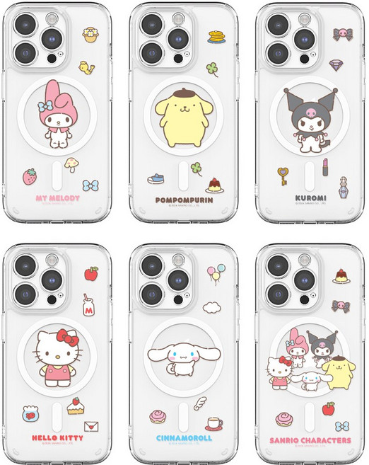 산리오 어텐션 클리어 렌즈가드 마그네틱 케이스 (맥세이프 호환) 갤럭시버디3 A156 A155