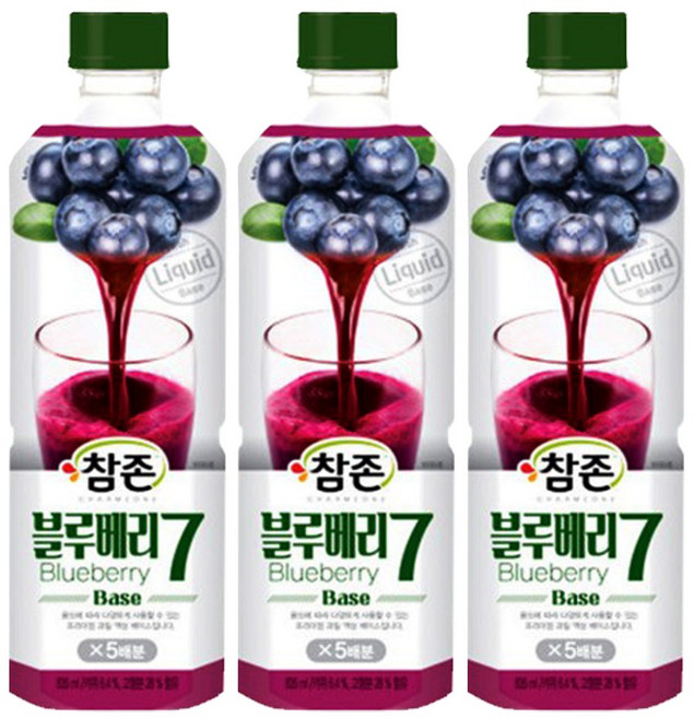 참존 블루베리7 원액 농축액 음료베이스, 3개, 835ml