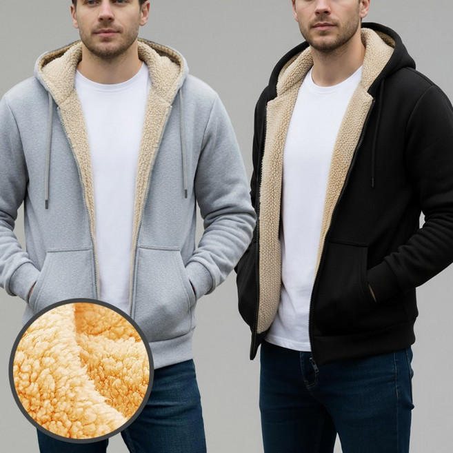 땡처리* 양털후드집업 두툼한 양털점퍼 남성 여성 공용 겨울점퍼 방한 후드 집업 겨울잠바