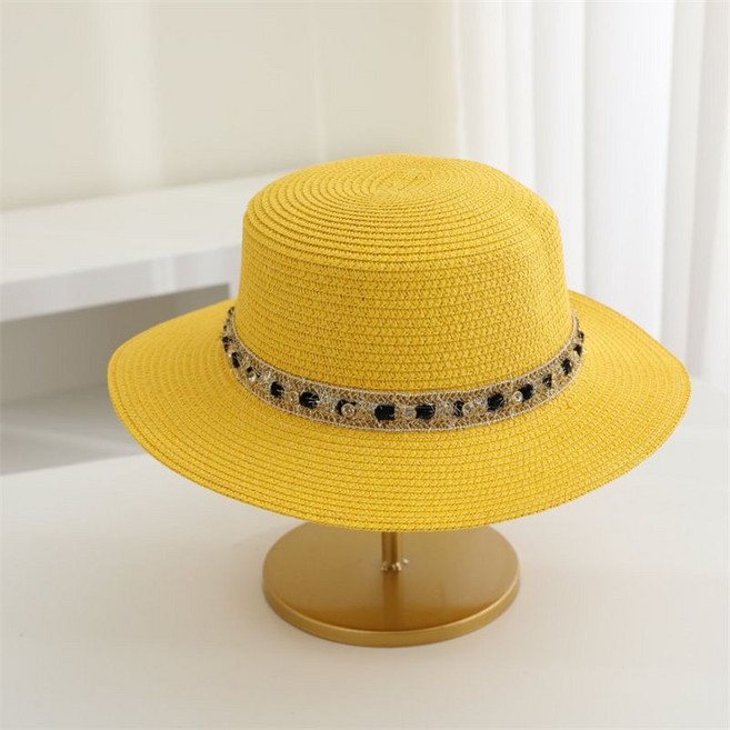 패션 여성 밀짚모자 빈티지 여름 썬캡 모자 바캉스룩 데일리 여자 자외선 차단 모자 LT