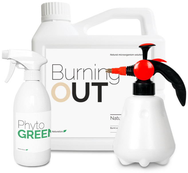 혼자팩토리 버닝아웃 탄냄새 시공제 제거제 용량 상세 참조, 2L, 1세트