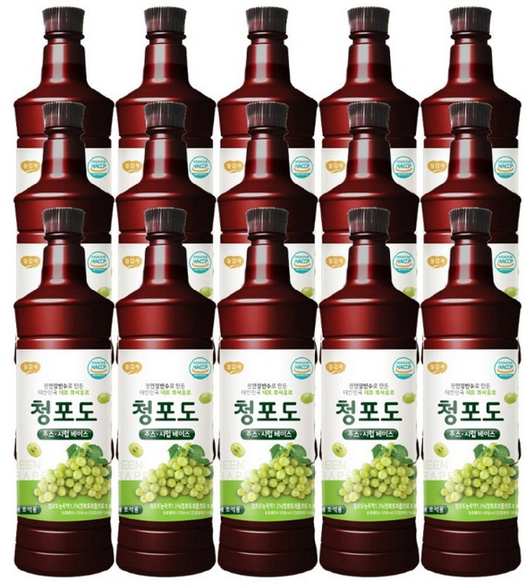 [청년과농부] 1BOX 광야식품 베이스 (15개입) 970ml 청포도, 15개
