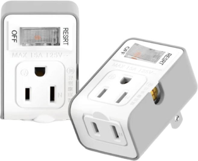 Justsong 節能過載斷電安全插座 台灣製造, 58.6mm, 白色, 1個