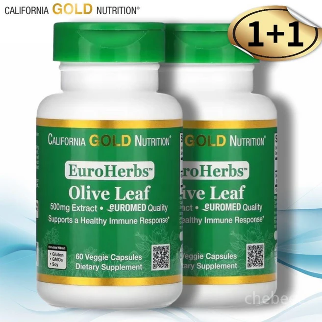 CGN 올리브잎 추출물 500mg 60캡슐 2병 Olive Leaf, 60정 - 쿠팡