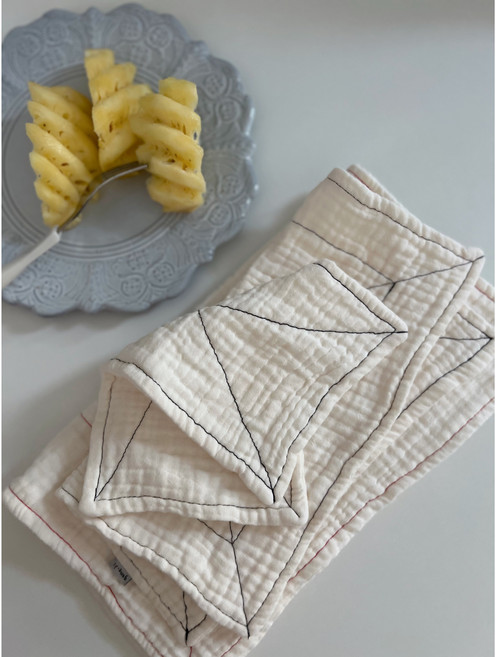 [곰지]6겹 순면 거즈행주 세트 행주냄새 없는 도톰한 키친크로스 집들이선물에 좋은 레트로감성 한스푼 정련없이 바로사용하는 그릇물기제거 제로웨이스트 시작, 1개