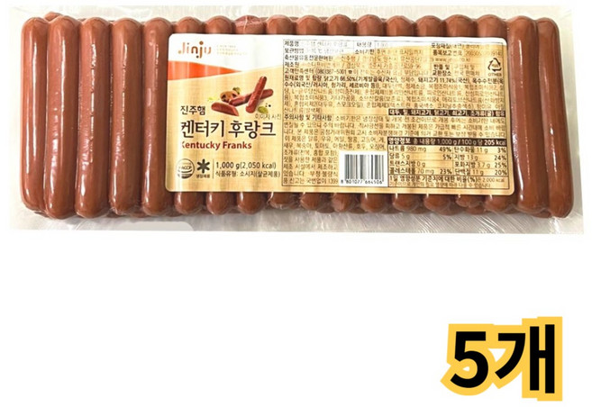 진주햄 켄터키 후랑크 /냉장 소시지 햄, 5개, 1kg
