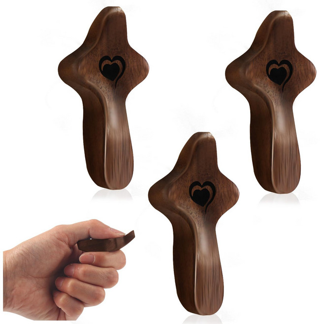 부활절 교회 기도용 엄지 십자가 원목 월넛 너도밤나무 핸드 크로스, 1개, 월넛 브라운