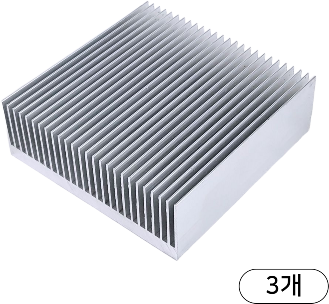 홈앤툴즈 알루미늄 칩셋 히트싱크 방열판, 80x80x27mm, 3개
