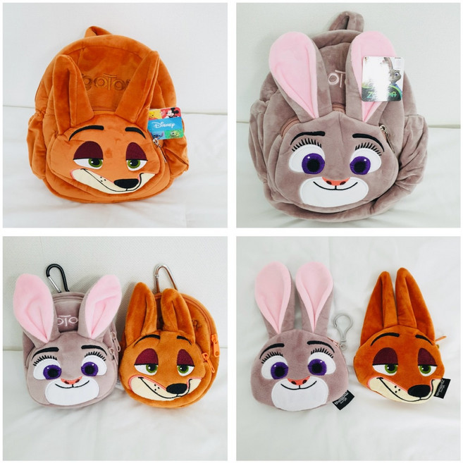 주토피아 주디 닉 배낭가방 백팩 동전지갑 카드지갑 배낭걸이 에어팟케이스 화장품소품파우치