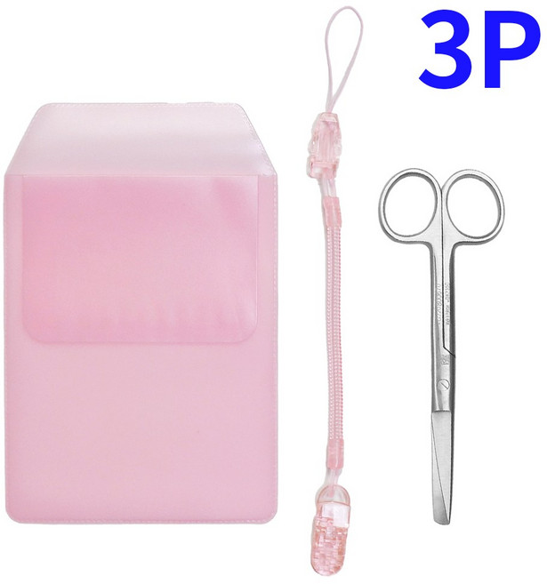 널스포켓 스프링집게줄 시저가위 14cm 3P 모음 간호사 용품, 1개, 널스3P_핑크모음