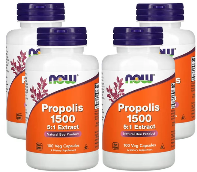 나우푸드 프로폴리스 1500 베지 캡슐 100정, 4팩 - 쿠팡