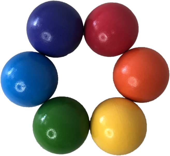 지아지조 레인보우 우드 공 6pcs (KC인증), 레인보우컬러