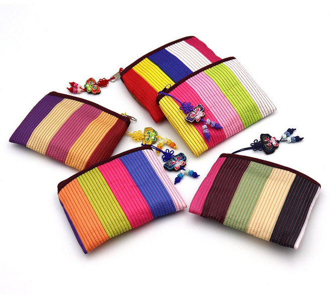 누비 색동 사각 동전지갑 5개 1세트 카드지갑