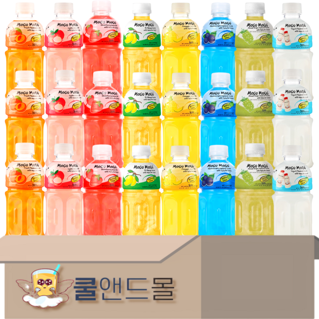 [쿨앤드몰] 모구모구 8종혼합 복숭아4+리치4+딸기4+망고4+파인애플4+블랙커런트4+샤인머스켓+요거트4, 320ml, 32개