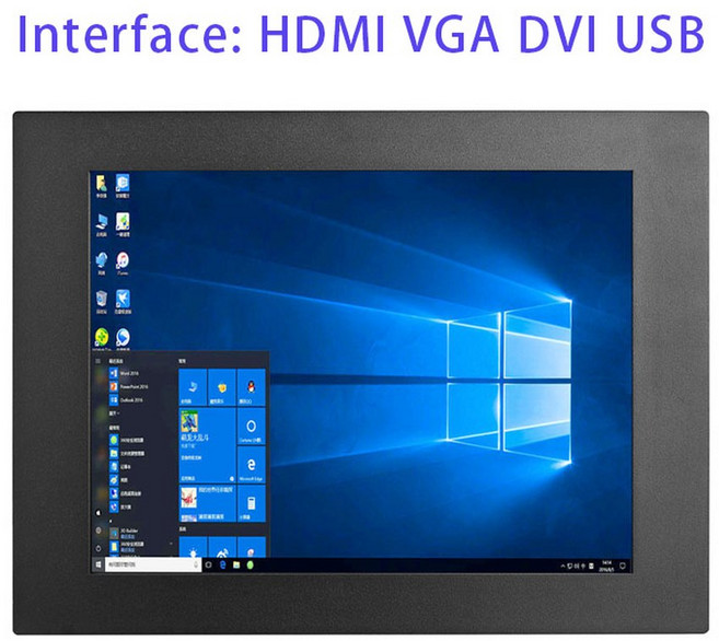 15 인치 1024*768 벽걸이 LCD 디스플레이 내장형 산업용 터치스크린 모니터 실외 사용 햇빛 읽기 가능 1000cd/m, 02 resistive touch_02 JP 플러그