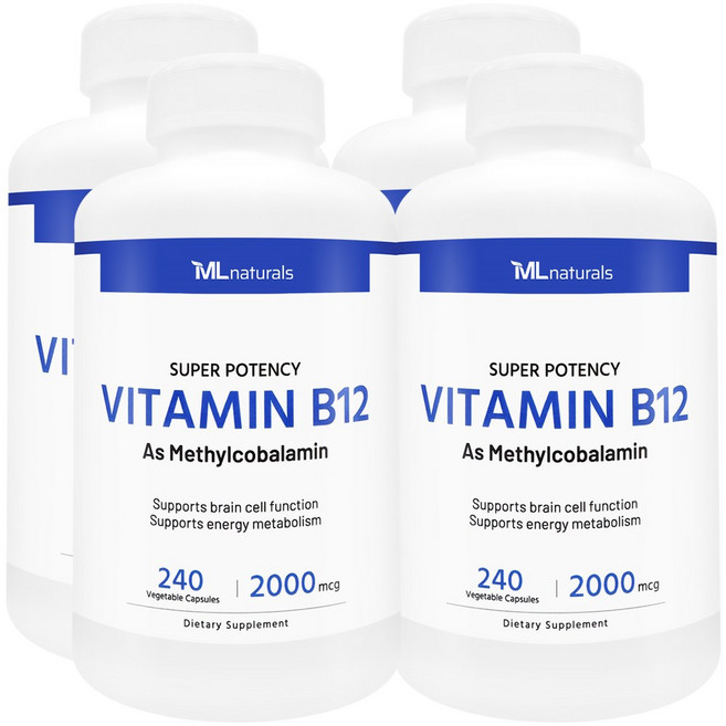 [미국번개배송] 착한명품 마이라이프 내추럴스 비타민 B12 (메틸코발라민) 2000 mcg, 4개, 240정