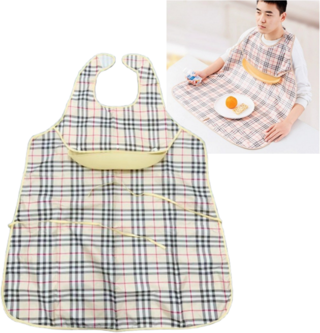 성인 환자 요양원 간병 방수 턱받이 앞치마 1개, 상품선택, 베이지