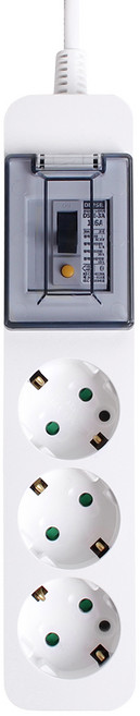 대성 고용량 국산멀티탭 4000W 누전차단 3구 난연소재 안전접지 에어컨 냉장고 세탁기, 1개, 화이트, 1.5m