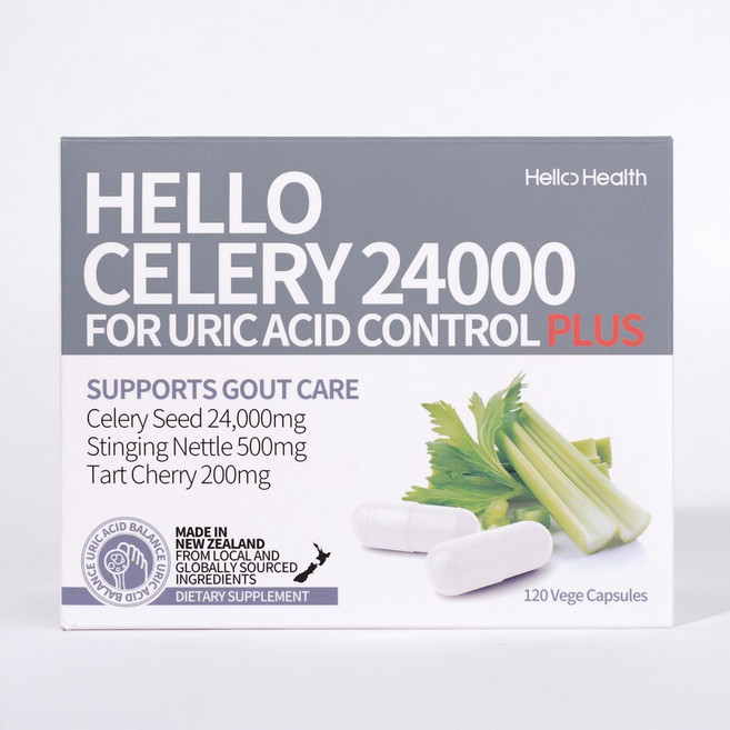 헬로헬스 헬로 셀러리 24000 유릭에시드 컨트롤 120캡슐 요산영양제, 1박스, 120정