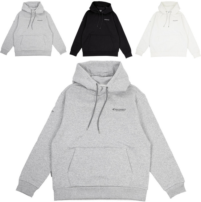 국내매장 정품 디스커버리 25FW 남녀공용 덴버 스몰로고 기모 후드 후디 티셔츠 + 스포츠양말