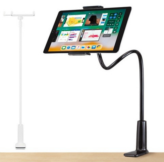 모바일 스탠드 스마트폰 태블릿 탭 아이패드 거치대 책상거치 360도 회전 온라인수업 원격수업, 블랙, 1개