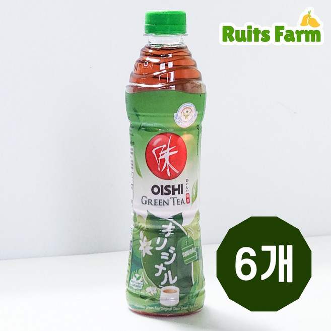 OISHI 그린티 400mlX6개 태국 오이시그린티 녹차 태국음료 태국차, 6개, 400ml