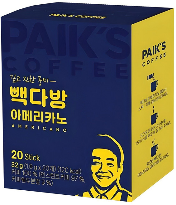 빽다방 아메리카노 스틱커피, 1.6g, 20개입, 1개