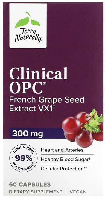 테리 내추럴리 클리니컬 OPC 포도씨 추출물 300mg 60캡슐, 기본, 1개, 60정 - 쿠팡